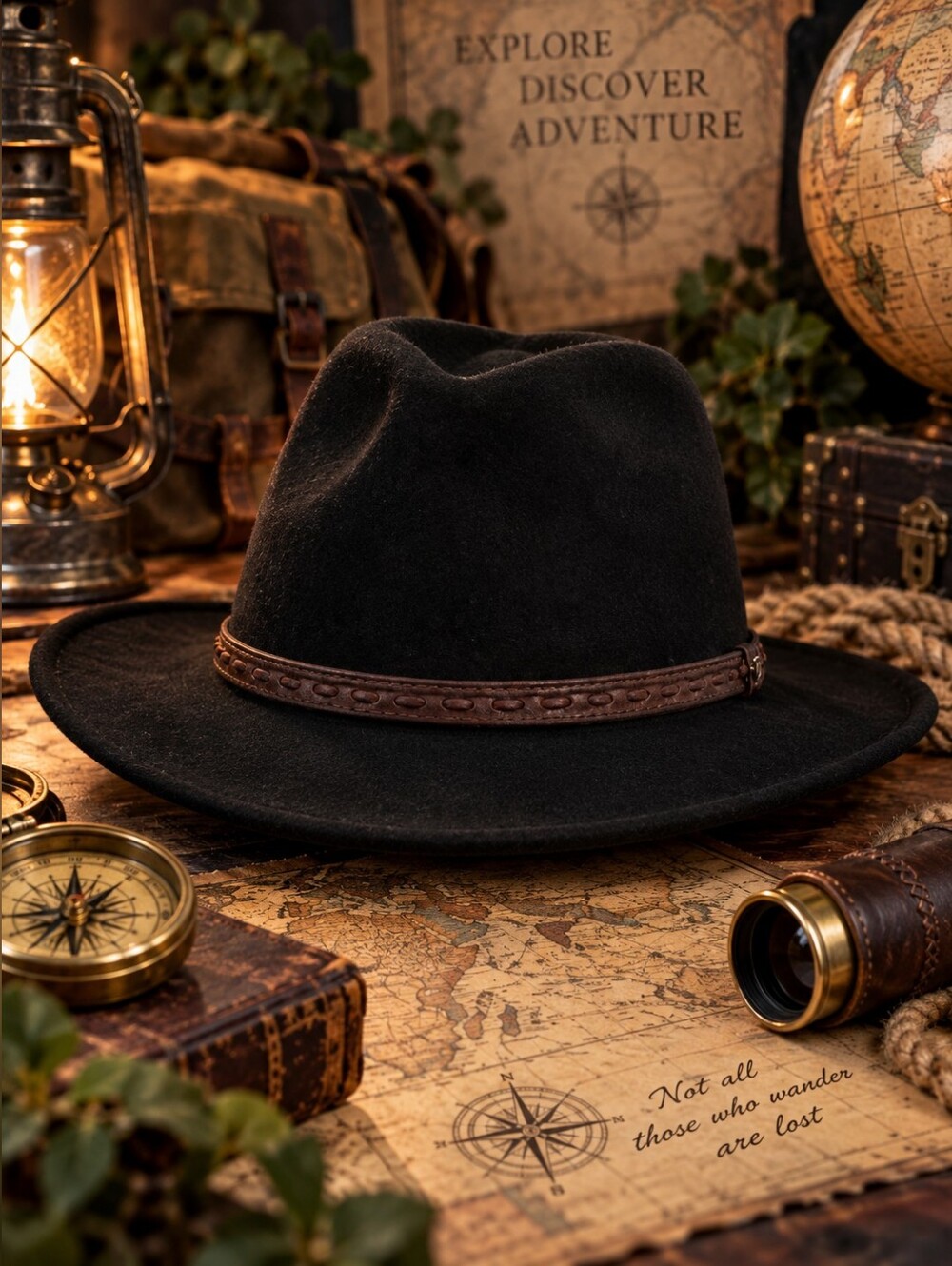 Dorfman Pacific Scala Wool Hat XL Halloween Adventurer Explorer Costume Fedora